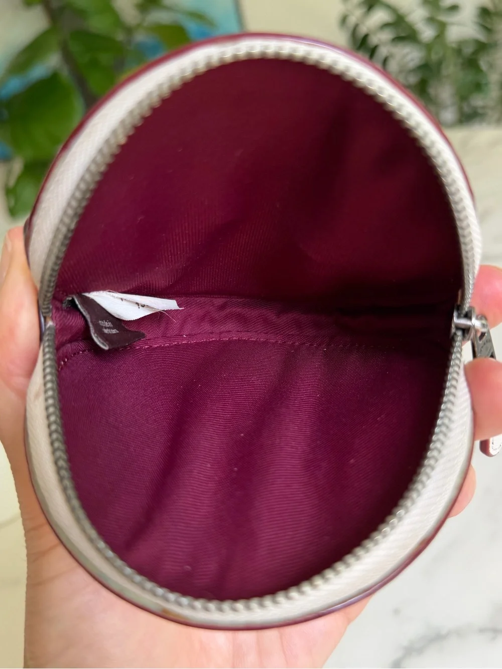 Coach Round Coin Case With Wildflower Print Chalk Floral Pebble Leather 1357